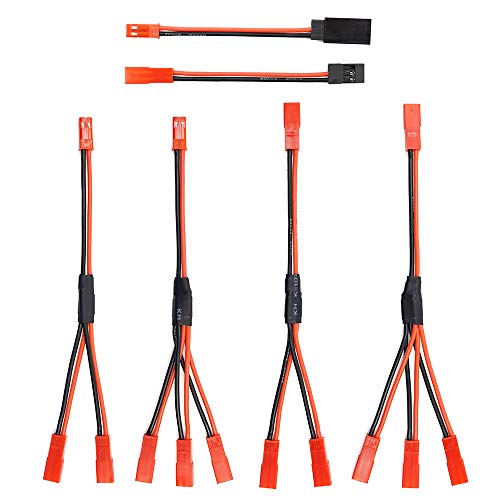 elechawk 6PCS JST Plug Splitter JST Male Female Y Cable JST Y Parallel Adapter Harness JST to JR Adapter for Traxxas TRX4 RC Car Crawler Truck Cooling Fan ESC Battery Motor - Image 1