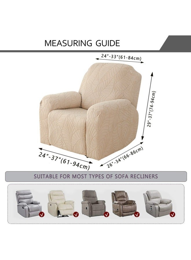 general Stretch all-inclusive chaise longue cover Home lounge chair cover Massage chair cover Leaf jacquard home sofa cover - Image 4