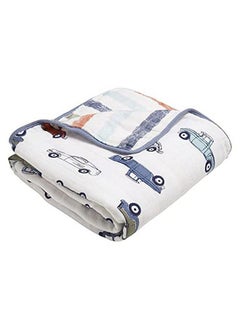 MOM'S HOME Organic Cotton Baby Muslin Cswaddle100X100 Cmpack Of 4Blue 1 Ac Blanket  - Image 5