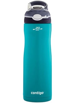 Contigo Autospout Chill Couture Drinking Bottle With Straw Stainless Steel Water Bottle 100 Percent Leak Proof Insulated Bottle For Sports Bike Hiking 590 Ml Scuba  - Image 1