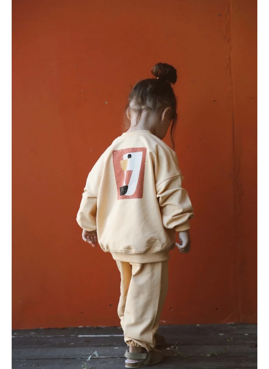 Ohlala Koala Pastel Yellow Back Printed Seasonal Tracksuit Set