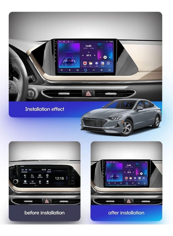 Vierex Fit Hyundai Sonata Car Stereo Sonata Android Screen 2019-2023 With Apple Carplay Android Auto Wireless WiFi DSP FM&AM BT AHD Camera Included Fast Interface QLED (4+32GB Carplay 8CORE) - Image 2