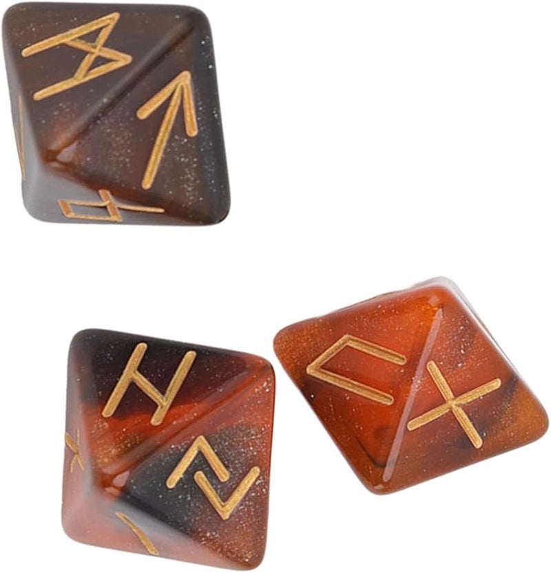 مجموعة أحجار النرد متعددة السطوح من الذهب الأسود للعرافة وتعلم التنجيم للكبار والمبتدئين - Image 3