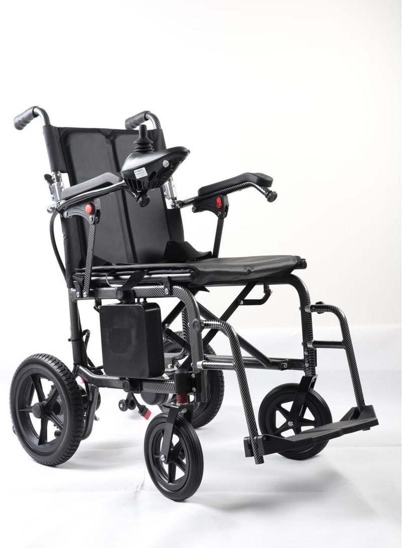 Top Medi Portable 23KG Lightweight Luxury Ultra Light Foldable Carbon Fiber Remote Control Electric Wheelchair for Adults - Image 5