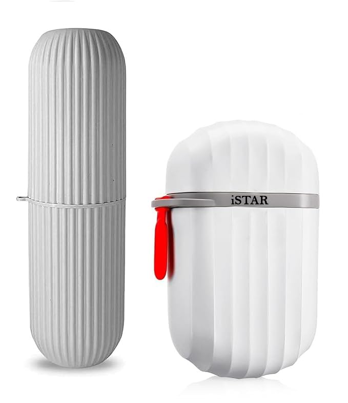 iSTAR Travel Soap Case Toothbrush Case Waterproof Travel Soap Dish Shower with Convenient Handle Leakproof Soap Holder for Bathroom Camp (White) - Image 1