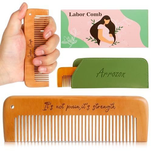Arrozon Rectangular Labor Comb Birthing and Delivery Essential for Pregnancy Wooden Birth Gift for New Moms - Image 1