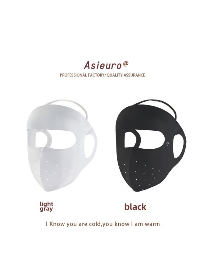 Sun Protection Mask Upf50 + Women's Summer Full Face Mask Uv Protection Sun Protection Ice Silk Riding Breathable Face Mask