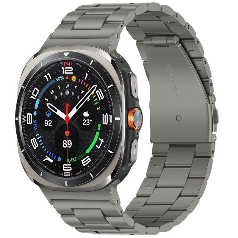 Anlinser No Gap Bands Compatible with Samsung Galaxy Watch Ultra 2/1 Band 47mm (2025/2024), 22mm Metal Strap Galaxy Watch Ultra Band for Women Men, Gray Titanium - Image 1