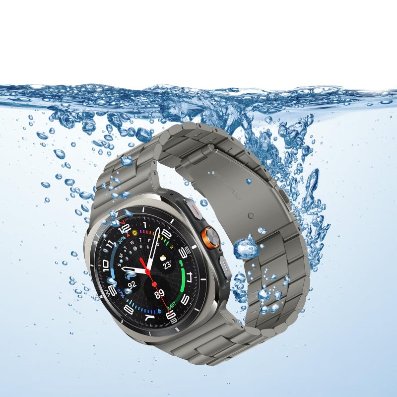 Anlinser No Gap Bands Compatible with Samsung Galaxy Watch Ultra 2/1 Band 47mm (2025/2024), 22mm Metal Strap Galaxy Watch Ultra Band for Women Men, Gray Titanium - Image 4