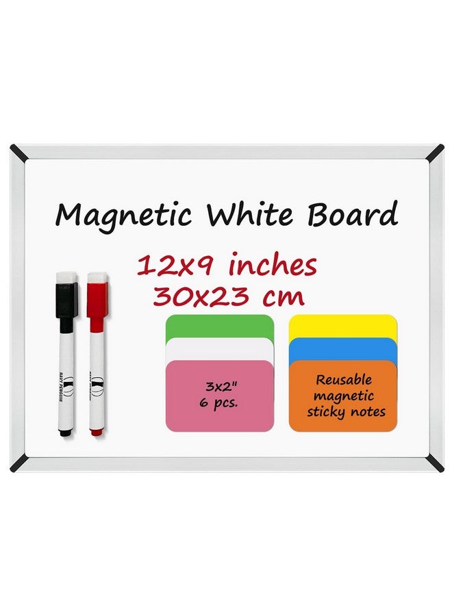 Navy Penguin White Board Small Set - 9 X 12" Dry Erase Board With 2 Dry Wipe Off Markers And 6 Magnetic Labels - Mini Double-Sided Wall Hanging Whiteboard For Home And Office - Image 1