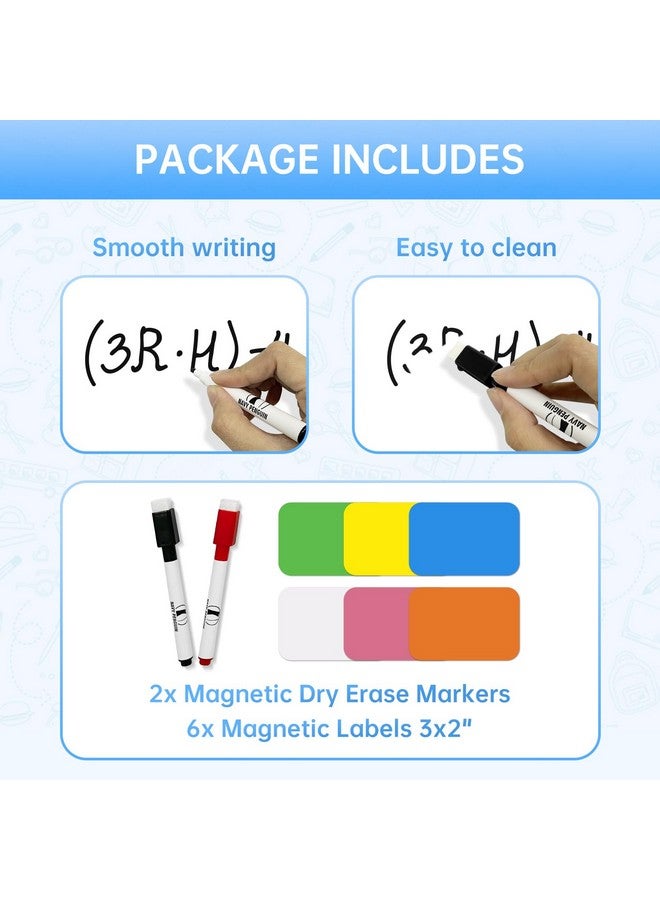 Navy Penguin White Board Small Set - 9 X 12" Dry Erase Board With 2 Dry Wipe Off Markers And 6 Magnetic Labels - Mini Double-Sided Wall Hanging Whiteboard For Home And Office - Image 2
