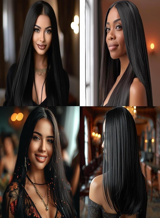 Paradise Hair Wig for Women Long Black Wig for Women 28’’ Long Straight Black Hair Wig Natural Cute Wigs for Daily Party Halloween (Free 2 wig cap And 1 carry pouch) - Image 5