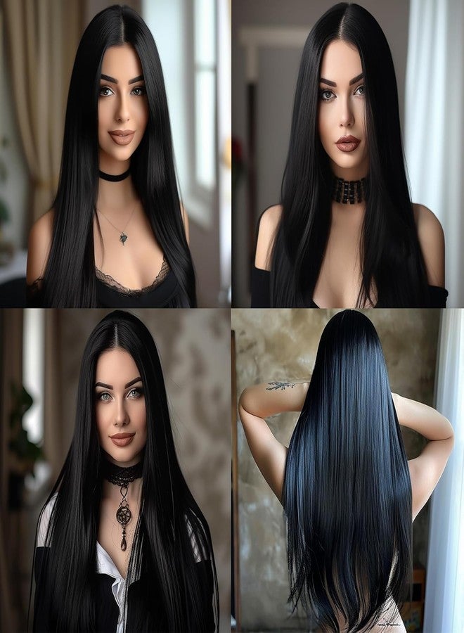 Paradise Hair Wig for Women Long Black Wig for Women 28’’ Long Straight Black Hair Wig Natural Cute Wigs for Daily Party Halloween (Free 2 wig cap And 1 carry pouch) - Image 3