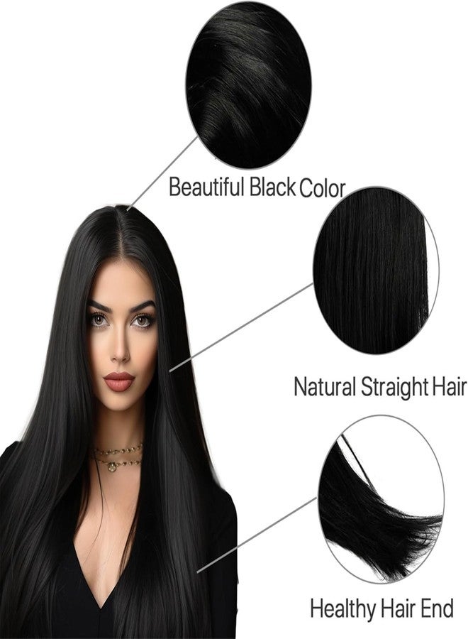Paradise Hair Wig for Women Long Black Wig for Women 28’’ Long Straight Black Hair Wig Natural Cute Wigs for Daily Party Halloween (Free 2 wig cap And 1 carry pouch) - Image 2