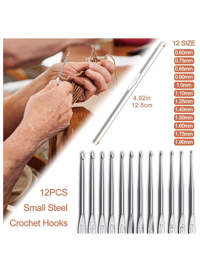 Generic Crochet Kit for Beginners,Multi Size Crochet Hook with Case Accessory, Includes Yarn, 59-PCS Portable Set with Ergonomic Hooks and Knitting Supplies  - Image 4