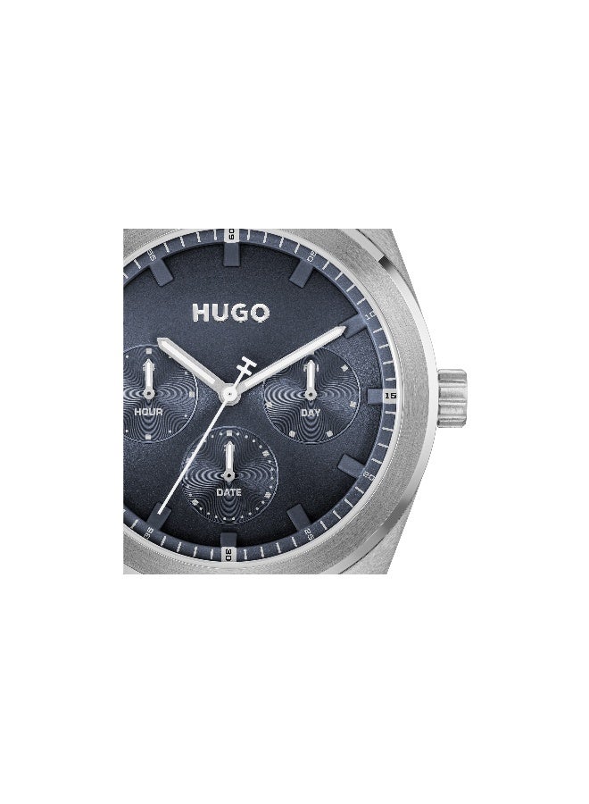 HUGO #BRIGHT SPORT Men's Quartz Watch with Blue Dial and Stainless Steel Bracelet - 1530424 - Image 4