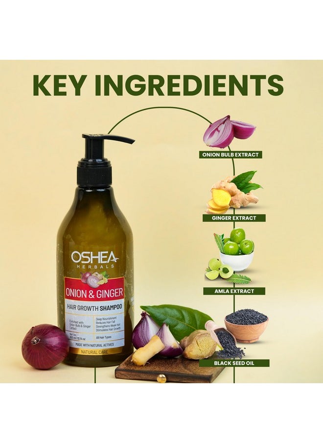 Herbals Onion & Ginger Hair Growth Shampoo I Enriched With Onion Bulb, Ginger Extract I 300Ml