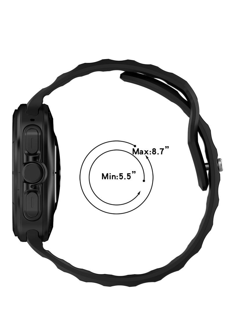 متوافق مع سامسونج غالاكسي ووتش الترا 47mm سوار سيليكون لينة الرياضة سوار للرجال والنساء استبدال الملحقات ( منتصف الليل الأزرق ) - Image 5