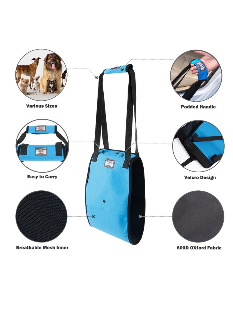 Excefore - Dog Sling for Large Dogs, Hind Leg Support, Dog Lift Harness with Handle for Lifting Back Legs for Weak Rear Legs, Soft Hind Leg Helps Senior, Injured, Disabled & After ACL Surgery, Blue, L - Image 1