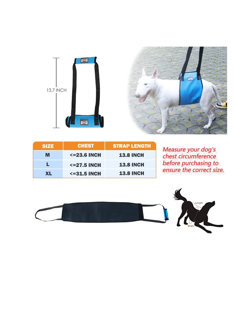 Excefore - Dog Sling for Large Dogs, Hind Leg Support, Dog Lift Harness with Handle for Lifting Back Legs for Weak Rear Legs, Soft Hind Leg Helps Senior, Injured, Disabled & After ACL Surgery, Blue, L - Image 1