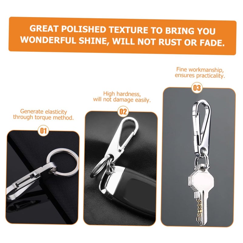 3 Pack Heavy Duty Keychain Carabiner Key Rings for Keys Belt Knob - Image 5