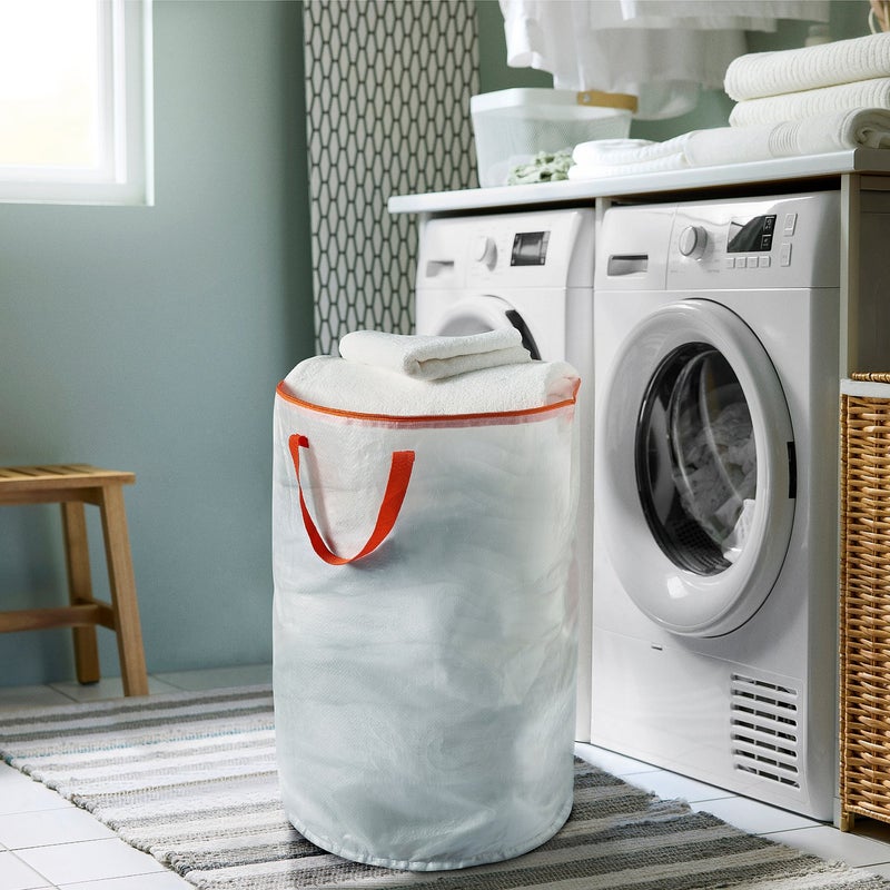 Baitique Laundry Bag, White, 70 L – Semi-Transparent with Carry Handles - Image 3