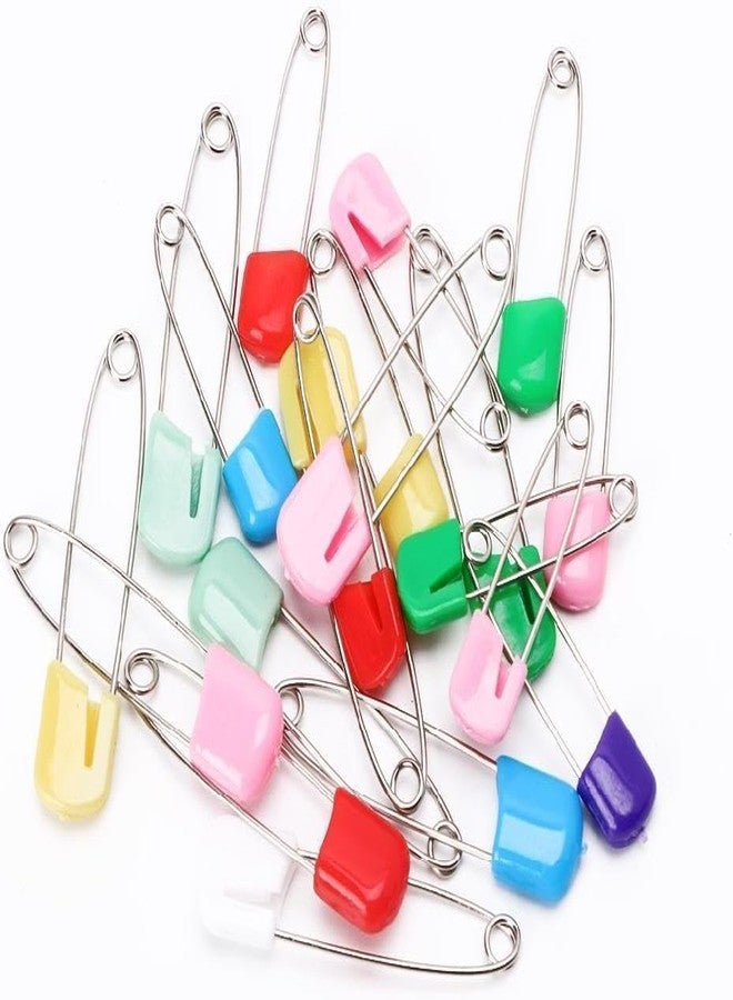 Essivox 20Pcs 2 Inch Safety Diaper Pins, Safety Locking Holder Colorful Safety Pins for Cloth Nappies and Accessorie - Image 1