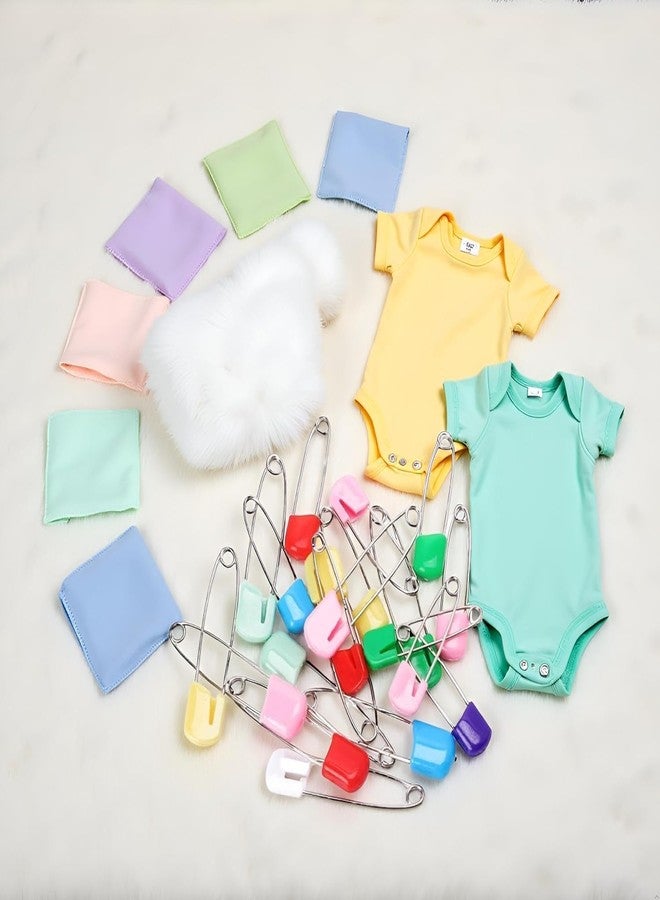 Essivox 20Pcs 2 Inch Safety Diaper Pins, Safety Locking Holder Colorful Safety Pins for Cloth Nappies and Accessorie - Image 2
