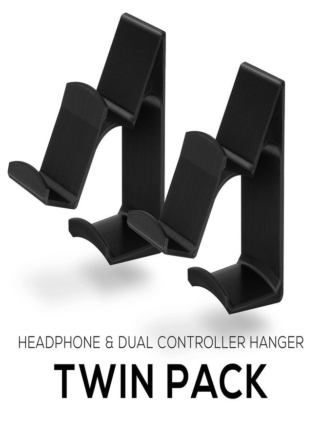 BRAINWAVZ The UberAtlas Dual Game Controller & Headphone Stand Wall Mount Holder for Xbox ONE, Series X, PS5, PS4, PS3, Switch, STEELSERIES Gamepad & More, Stay Organized No Screws, by Brainwavz (Two Pack) - Image 5
