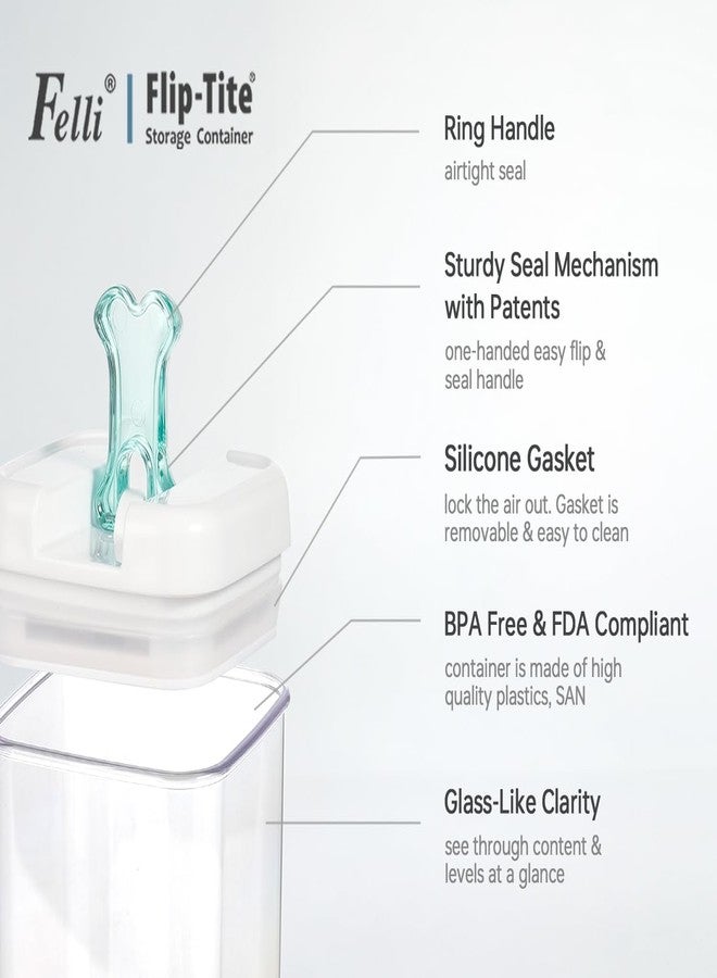 فيلي علبة طعام الحيوانات الأليفة Felli Flip Tite بأغطية محكمة الإغلاق، علبة أكريليك خالية من مادة BPA مع مقابض علوية قابلة للطي على شكل عظمة مخلب سمكة لتخزين طعام القطط والكلاب الجاف، تحافظ على الطعام طازجًا (مجموعة Pet Collection Nest-L3pk) - Image 5