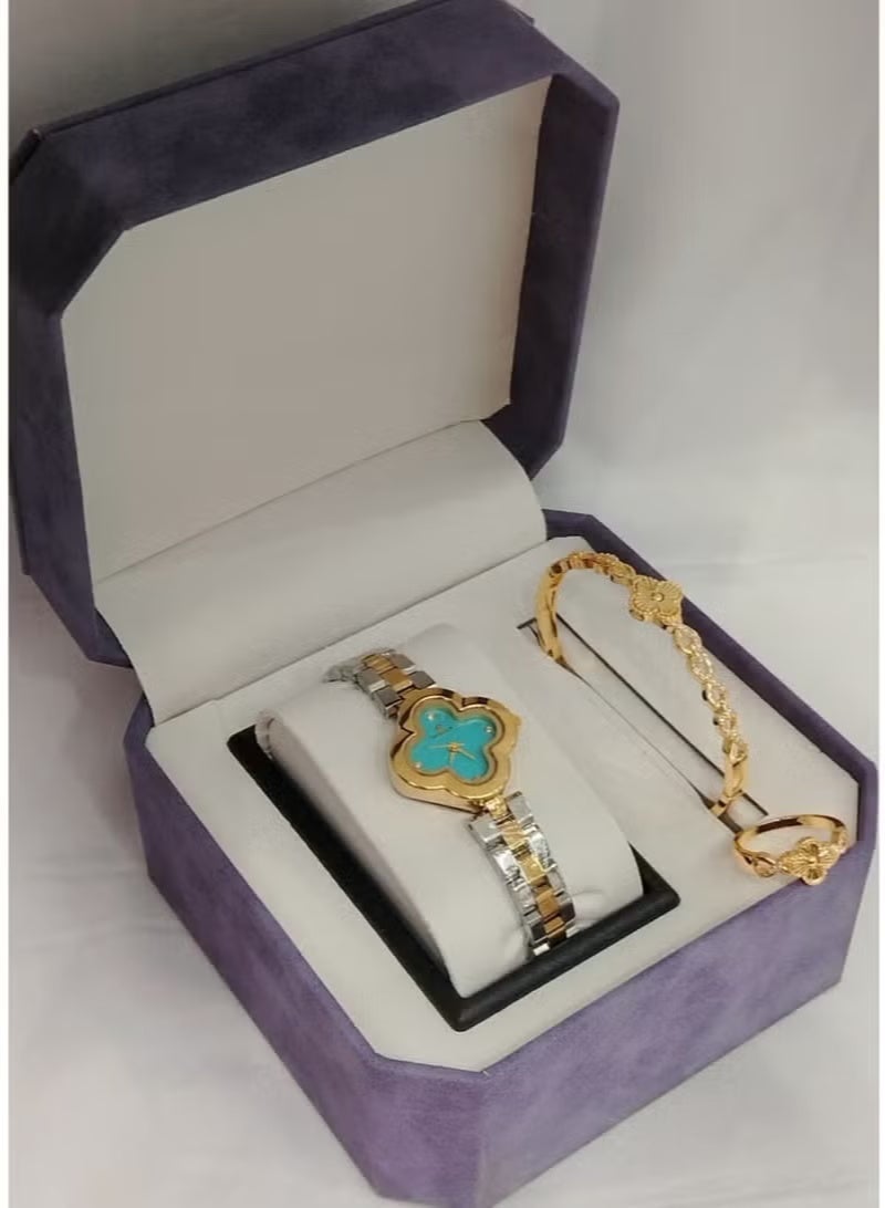 ريفولي ساعه مع الاسواره نسائيه اناقه وجوده عاليه اصدار جديد استيل استيل