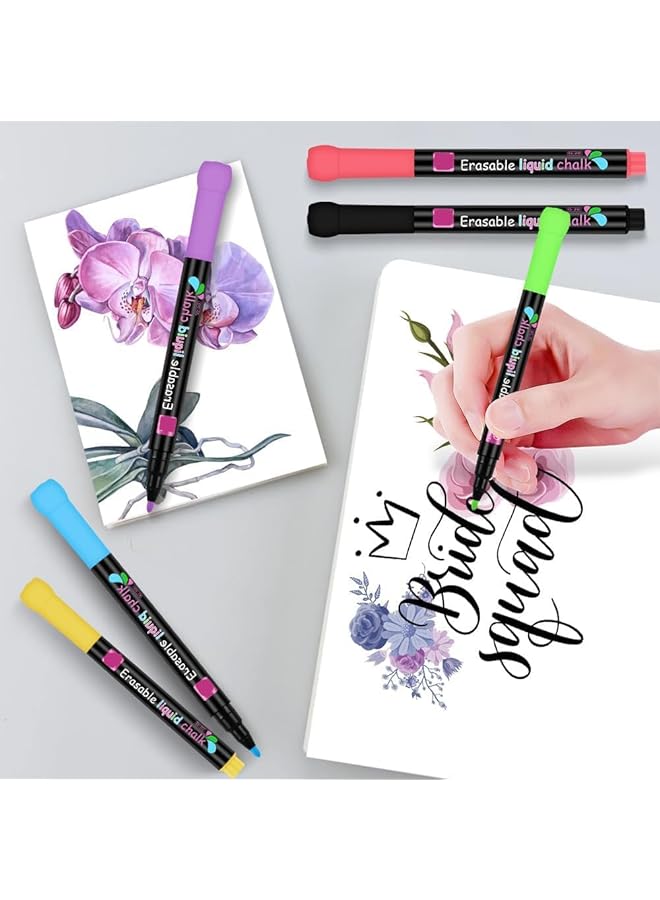 erorex Dry Erase Markers 8 Pack Fine Tip Erasable Whiteboard Pens For Kids Liquid Chalk Markers Easy Wipe Compact And Non Toxic Ideal For Home School And Office - Image 5