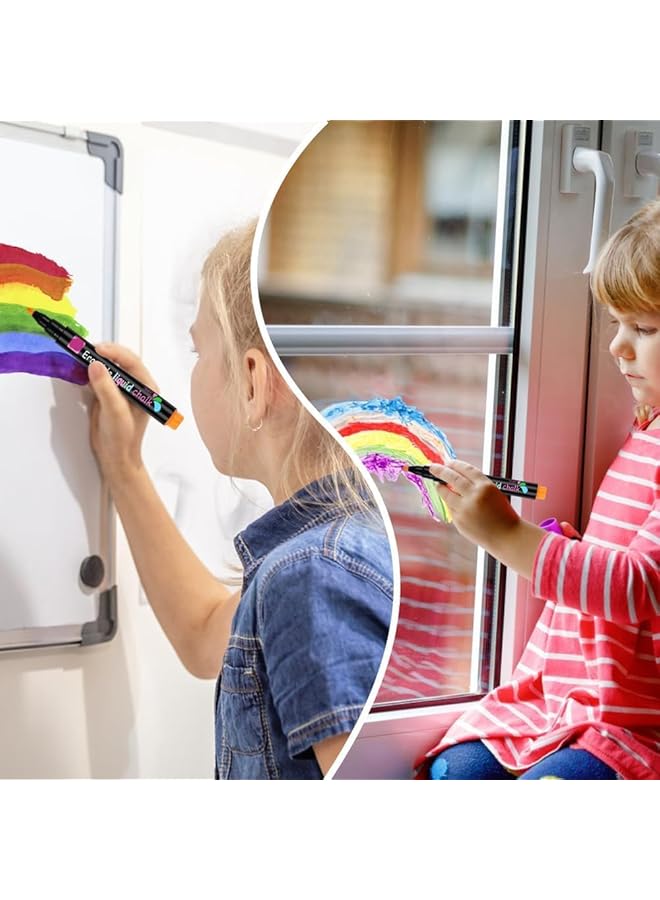 erorex Dry Erase Markers 8 Pack Fine Tip Erasable Whiteboard Pens For Kids Liquid Chalk Markers Easy Wipe Compact And Non Toxic Ideal For Home School And Office - Image 4