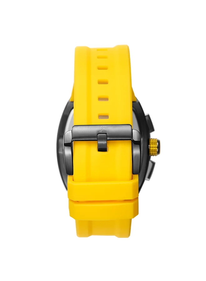TORNADO TORNADO XENITH Men's Multi Function Part Skeletonized, Multi Layered Black & Electric Yellow Dial  Watch - T23105-XSYB