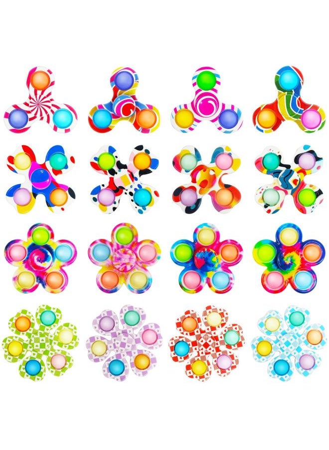 Generic - Creative Printing Three-finger Four-finger Five-finger Six-finger Bubble Silicone Rotating Fingertip Finger Top Vent Decompression Toy-Color:Six-finger Round Printed Top, Mixed Color 19.8g - Image 1