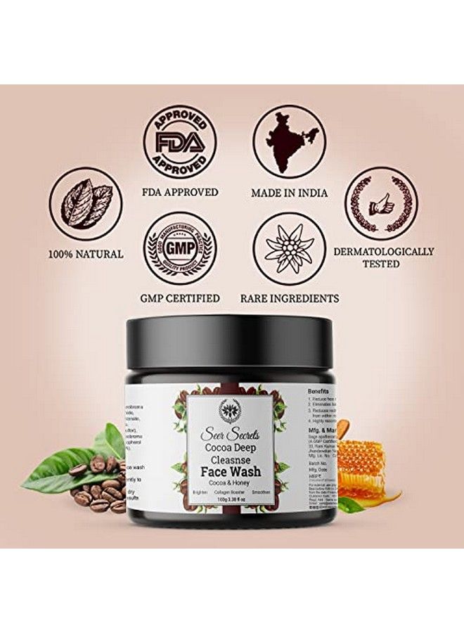Seer Secrets Cocoa Deep Cleanse Face Wash | Deep Cleanses And Energizes Skin | Oily To Normal Skin | For Men And Women 100 Gm - Image 5