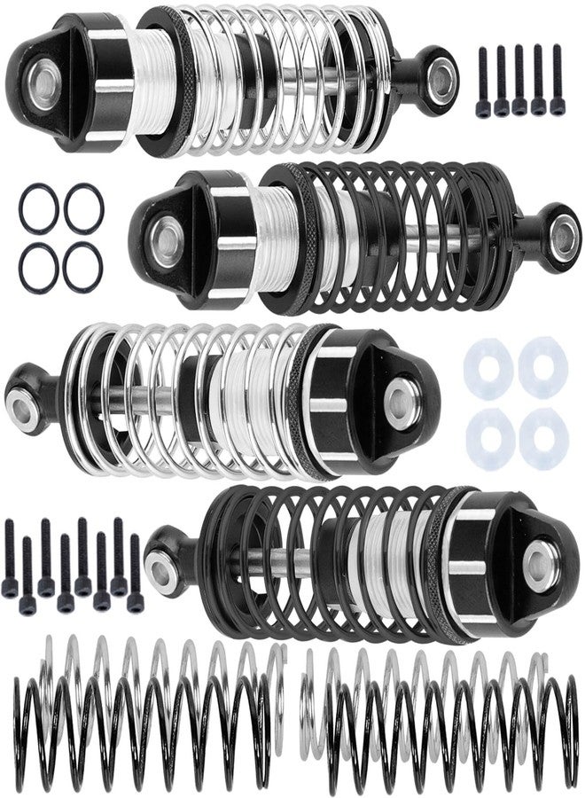 hopsupRC RC Shocks Upgrades Part for 1/18 Granite Grom 1/14 Typhon Grom 1/16 Mojave Grom,Big Bore,Aluminium RC Shocks Absorber Damper,Front Rear Assembled Full Metal Shocks,Replace ARA330824,Black - Image 1