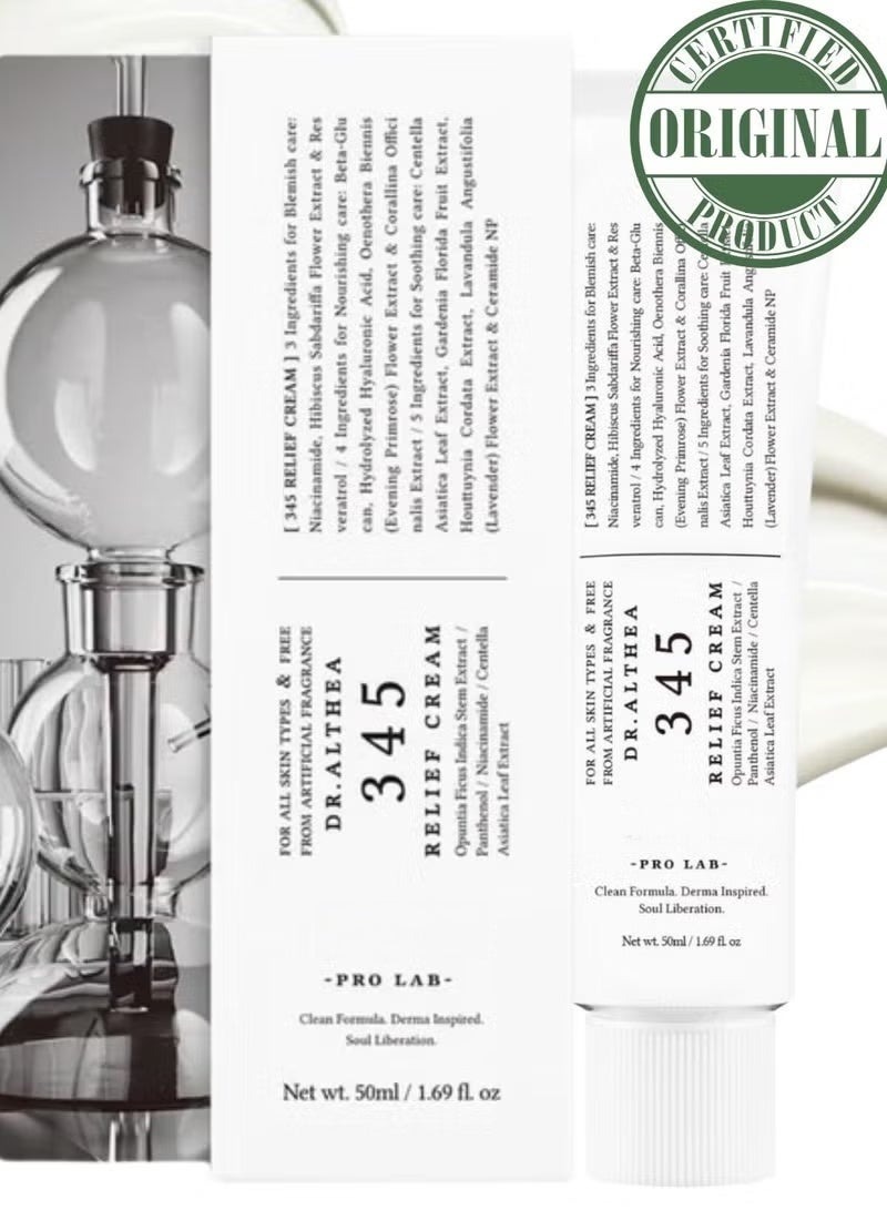 345 Relief Cream 50ml - Post-Acne Repair | Niacinamide & Ceramide for Skin Barrier
