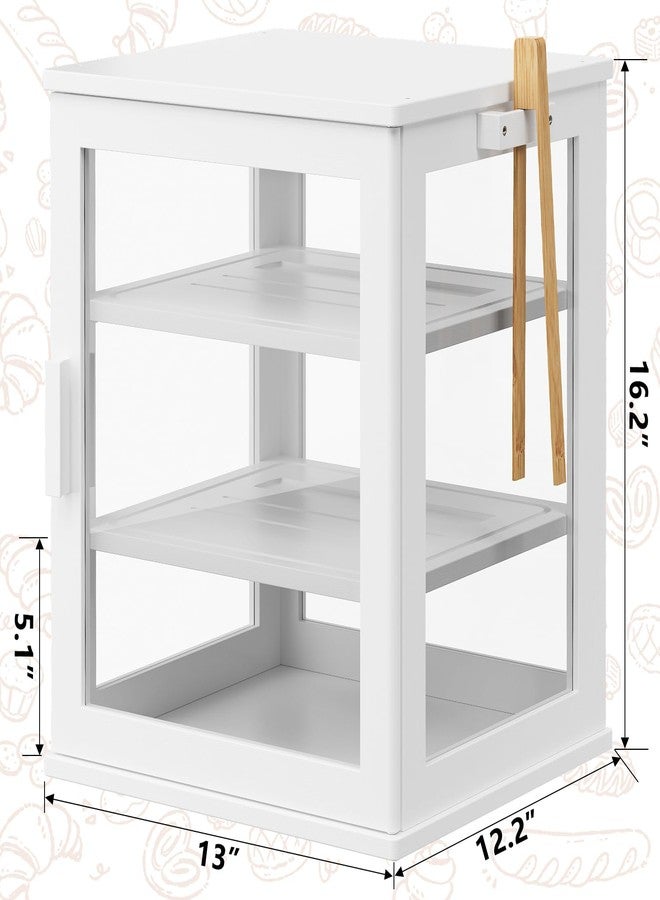 WOWLIVE Bread Box for Kitchen Countertop, Large 3 Layers Bread Storage Container for Homemade Bread with Window, Farmhouse Breadbox Organizer for Kitchen, Cabinet, Pantry (White, Extra Large) - Image 3