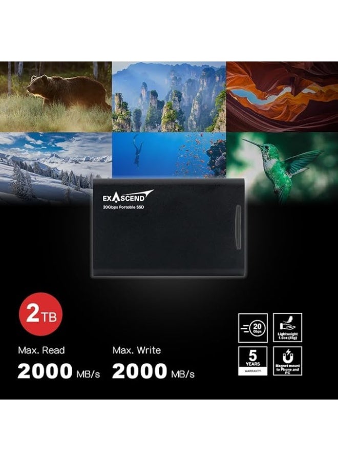 Exascend 1 TB Element USB 3.2 Gen 2x2 Portable SSD (Black) - Image 3
