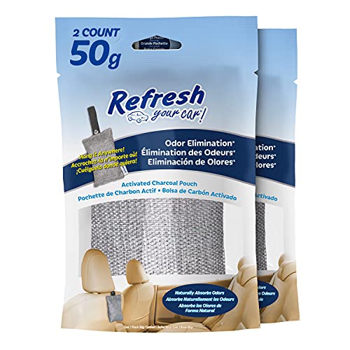 RefreshYourCar Refresh Your Car! Car Air Freshener And Deodorizer, Odor Eliminator Charcoal Deodorizer Bags, Set Of 2, Fragrance Free - Image 1