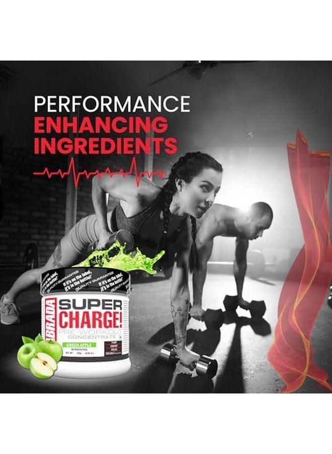 لابرادا مكمل غذائي Super Charge Pre-Workout (L-Arginine، L-Citrulline Malate، Beta Alanine، Caffeine Lahydrous، Ashwagandha Extract، Zinc، 63 وجبة) - 315 جرام (تفاح أخضر) - Image 2