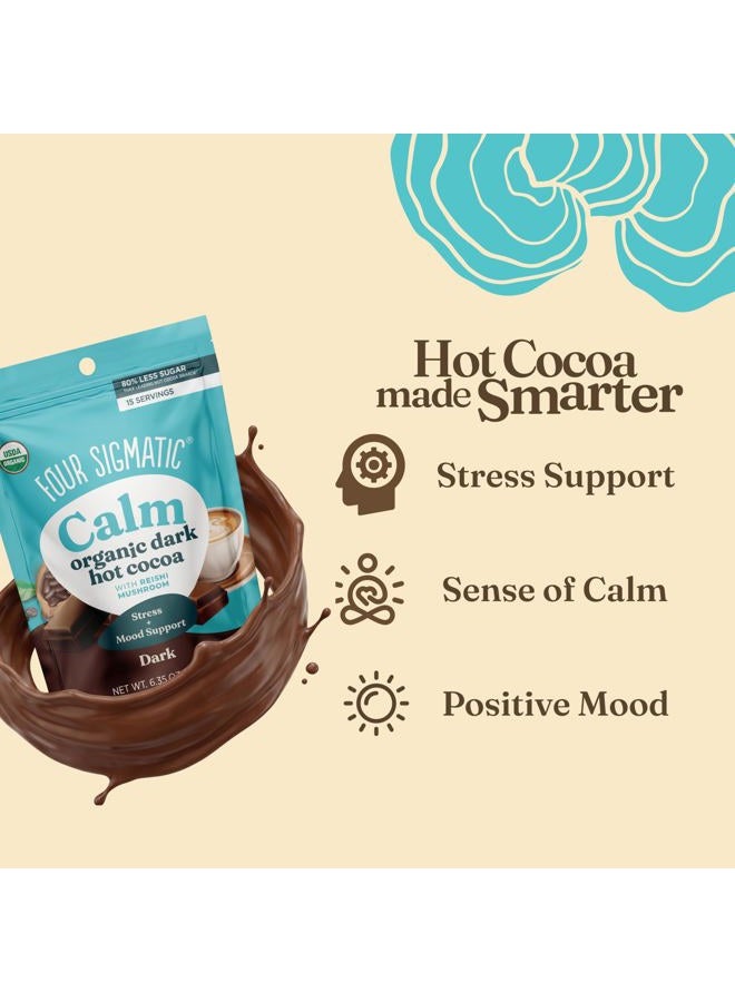 Four Sigmatic Calm Mushroom Cocoa Mix | Organic Dark Hot Cocoa Mix with Reishi Mushroom | Vegan, Dairy Free | 15 Servings - Image 2
