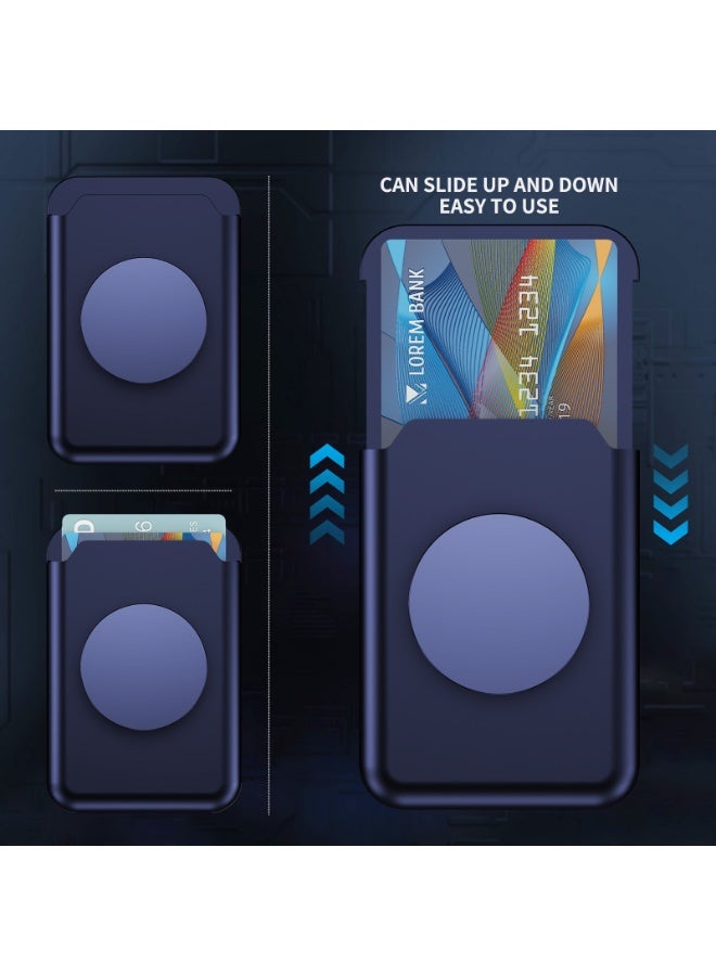 MagSafe Magnetic Wallet Card Holder with Stand | Strong Magnetic Snap-On, Dual Card Slots, Expandable Grip, Compatible with Magnetic Phone Cases & Wireless Charging Phones (Blue) - Image 4