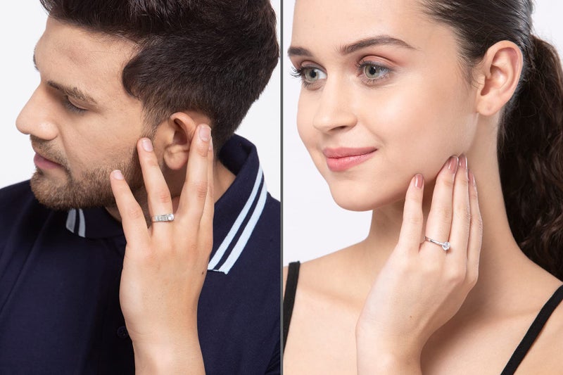 Clara Pure 925 Sterling Silver Luca Adjustable Couple Band, Promise Rings for Lovers | Gift for Men and Women - Image 3
