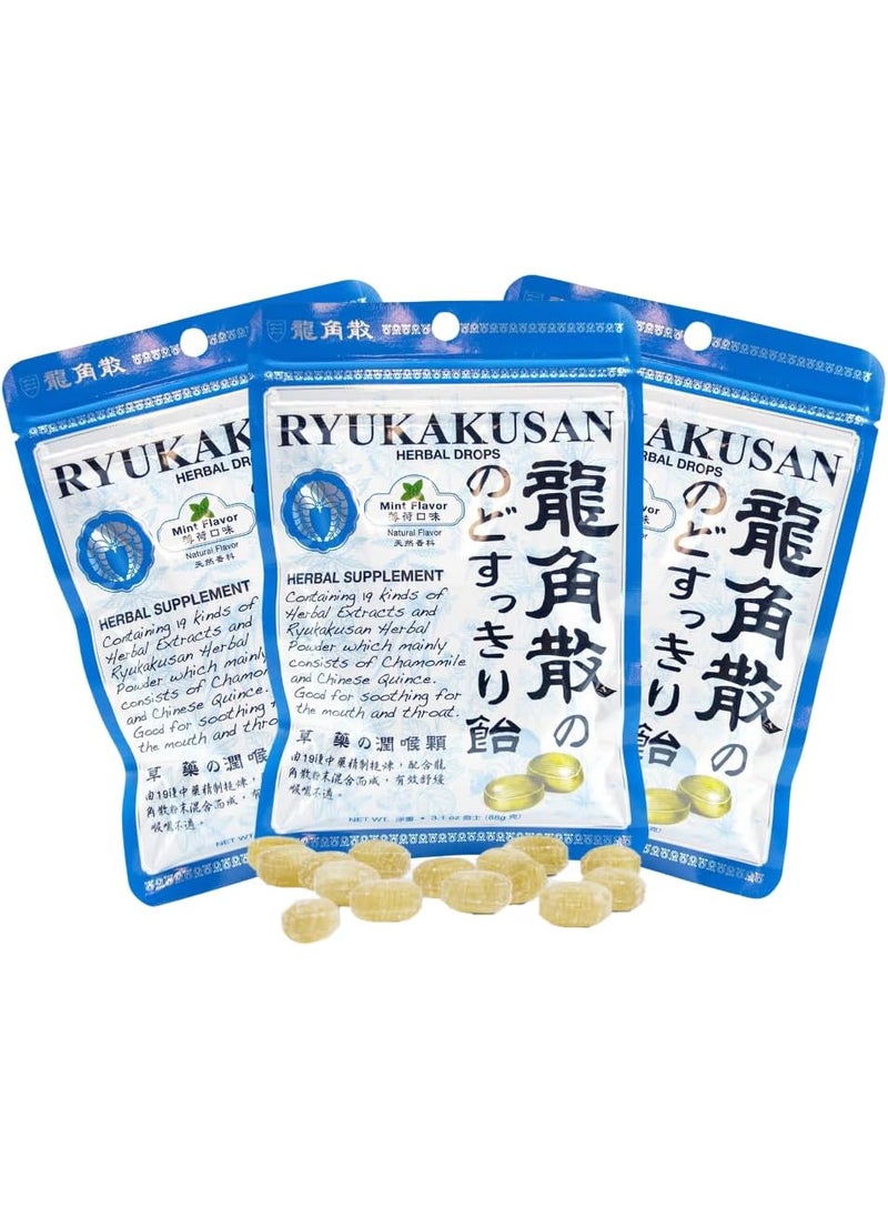 Solstice Medicine Company Solstice Medicine Company Ryukakusan Herbal Drops (Pack of 3) - Mint Flavor (Soothes Throat & Supports Respiratory) 