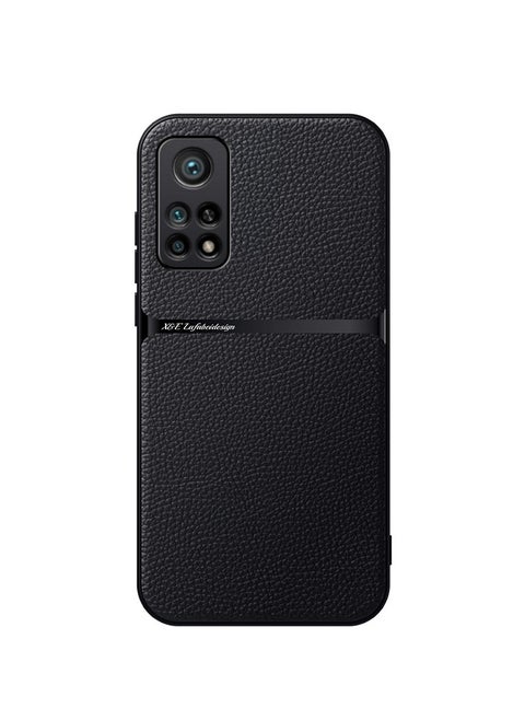 جراب سيليكون من الجلد الصناعي مقاوم للصدمات متوافق مع MI 10T / 10T Pro (اسود)