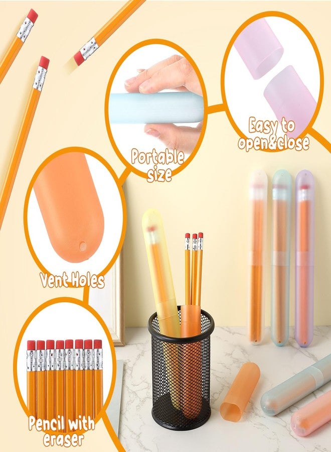 Skybooly 24 Sets Travel Toothbrush Holder with Pencils Bulk Portable Toothpaste Travel Case Multipurpose Toothpaste Boxes Toothbrush Case Storage for Classroom Home School Use (Pastel Color - Image 4