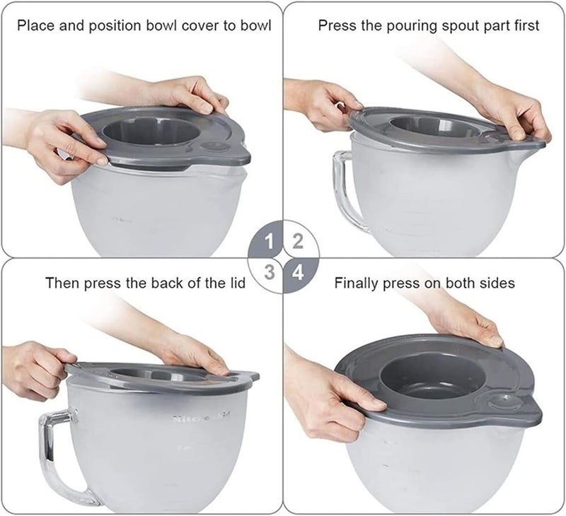 Mixer Bowl Cover Tilt Head Stand K5GB 5QT Glass Accessories Reusable Splash Guard - Image 5