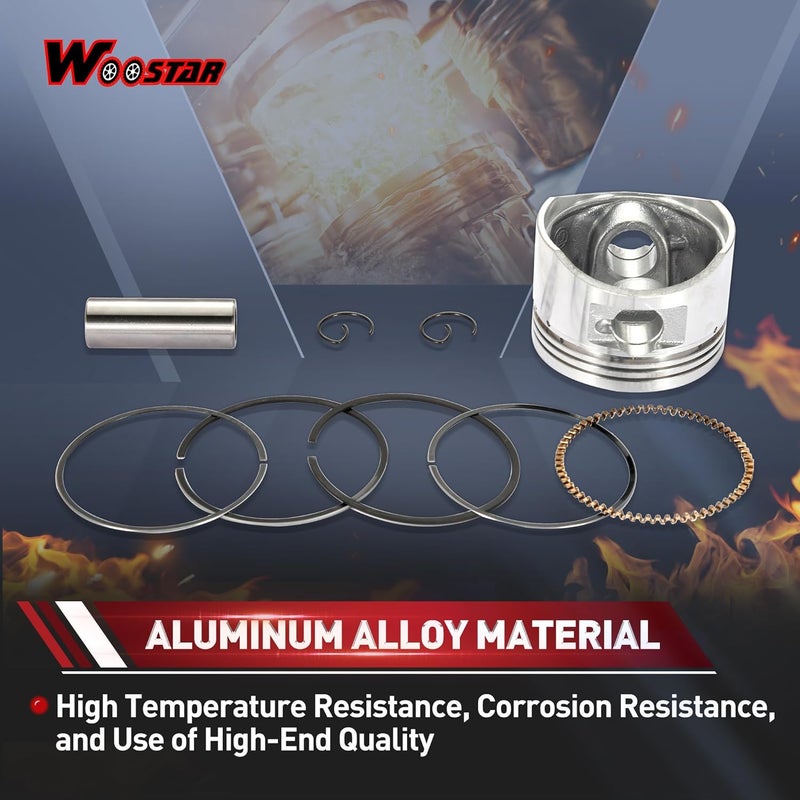 WOOSTAR 54mm Piston Ring Kit for 125cc Engines - Image 3
